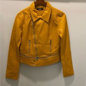 Kosmios Mustard Faux Leather Jacket